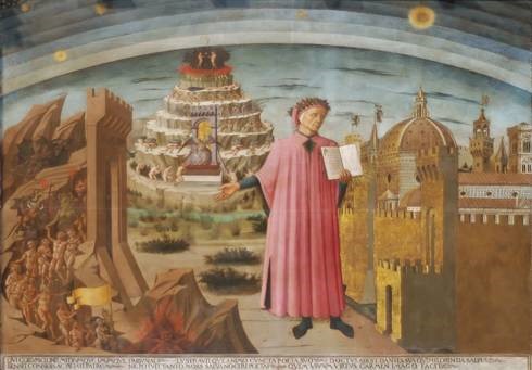 Domenico di Michelino, 'Dante’s Divine Comedy', 1465, buon fresco, the Duomo, Florence, Italy